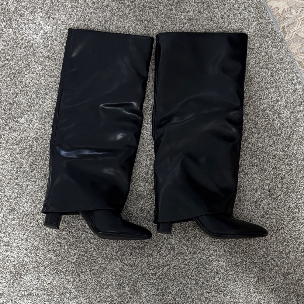 Modatops Sleek Black Over the Knee Women's Boots